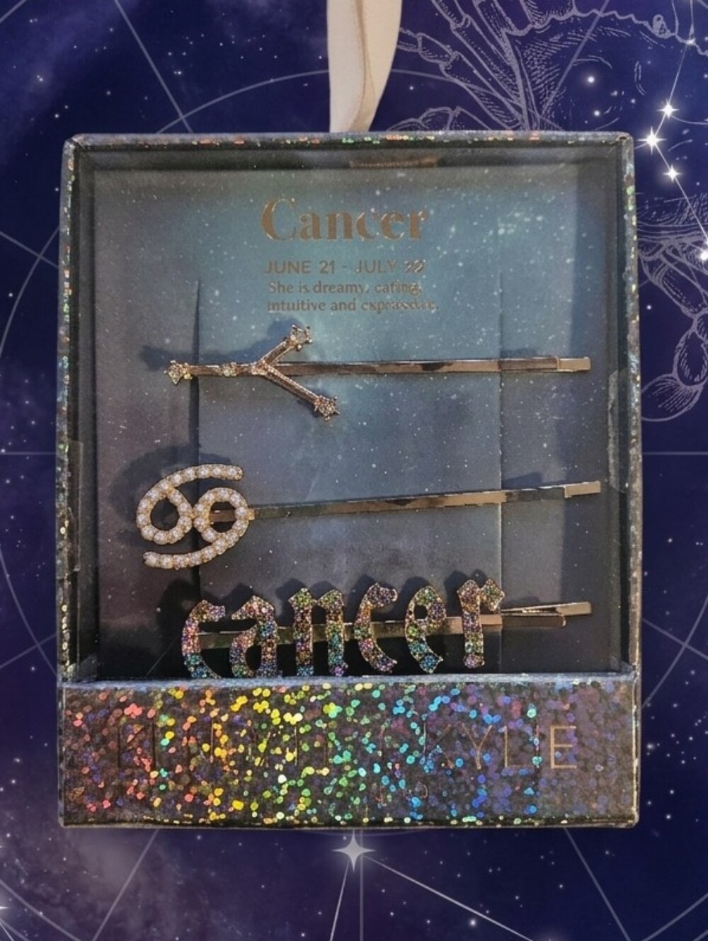 Kendall + Kylie Cancer Zodiac Hair Clip Set - Iridescent Multi-Color